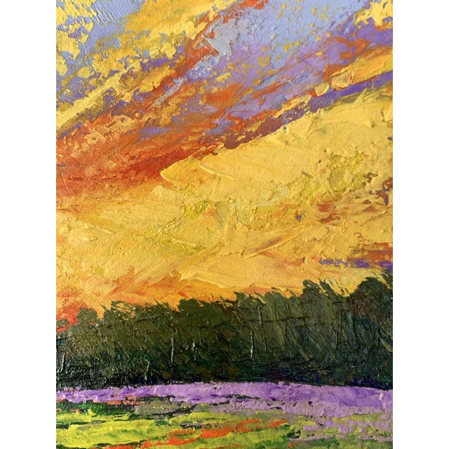 Yellow Oil Painting Watching the Sunset in the Field v. Zadorozhnya For Sale - Image 8 of 12