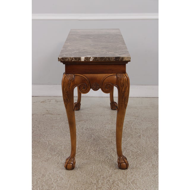 Century Chippendale Style Marble Top Console Table For Sale - Image 13 of 13