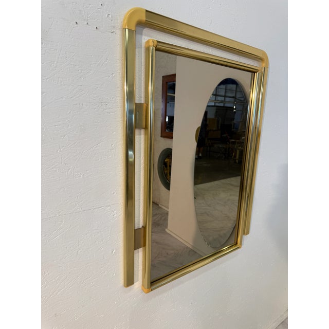 Vintage Italian Brass and Lucite Wall Mirror 1970s For Sale In Los Angeles - Image 6 of 8