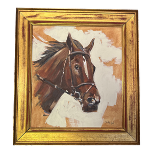 Contemporary Original Horse Portrait Painting by Stephen Heigh “Ready to Run”