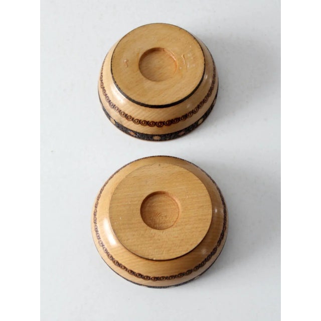 Vintage Wooden Bowls Pair For Sale - Image 9 of 11