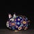 This adorable cloisonne pig figurine is handcrafted with fine copper wire inlay. It features a striking deep cobalt blue...
