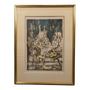 1980s Yves Brayer “Le Banquet” Signed & Numbered French Color Lithograph