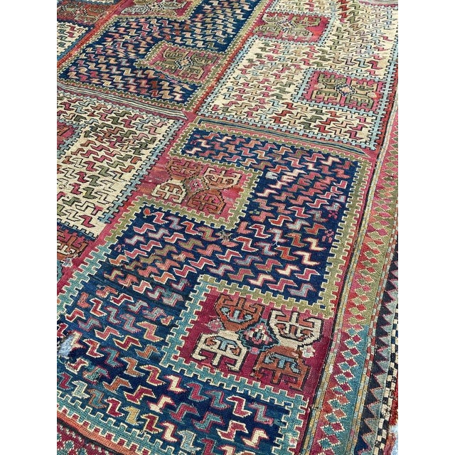 Blue Caucasian Verneh Embroidered Kilim For Sale - Image 8 of 18