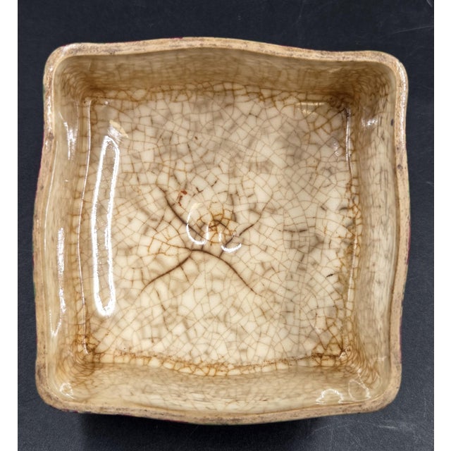 Vintage c.1934-1960"A"STAMP on Back Royal Winton Grimwades Square Cheese/Butter Dish With Domed Lid and Gold Trim For Sale - Image 11 of 18