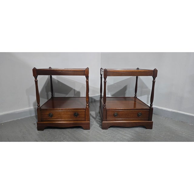 Brown Regency Mahogany Lamp Tables, 1930, Set of 2 For Sale - Image 8 of 13