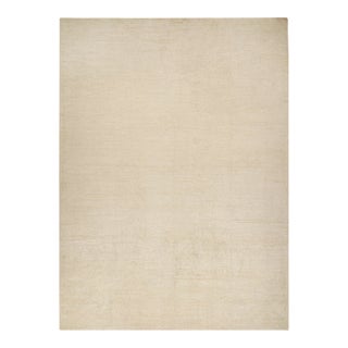 Rug & Kilim’s Solid Beige-Brown Rug in Tone-on-Tone Contemporary Style -14x19 For Sale
