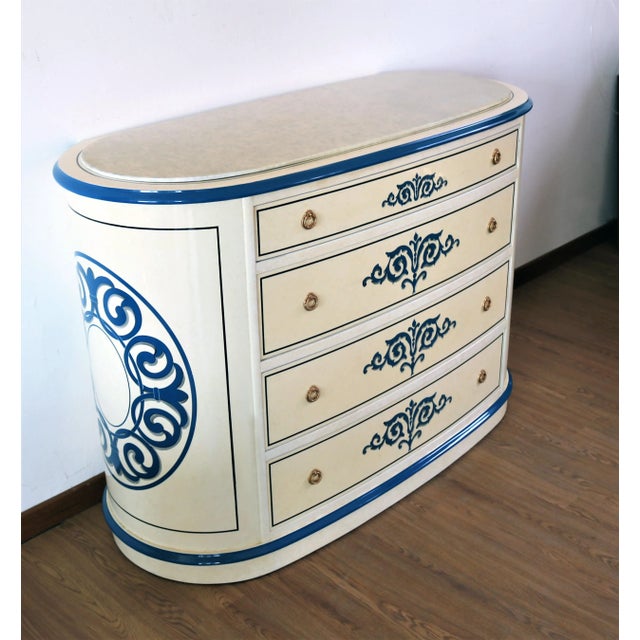 Marble Top Oval Dresser & Bedside Tables, Set of 3 For Sale - Image 6 of 7