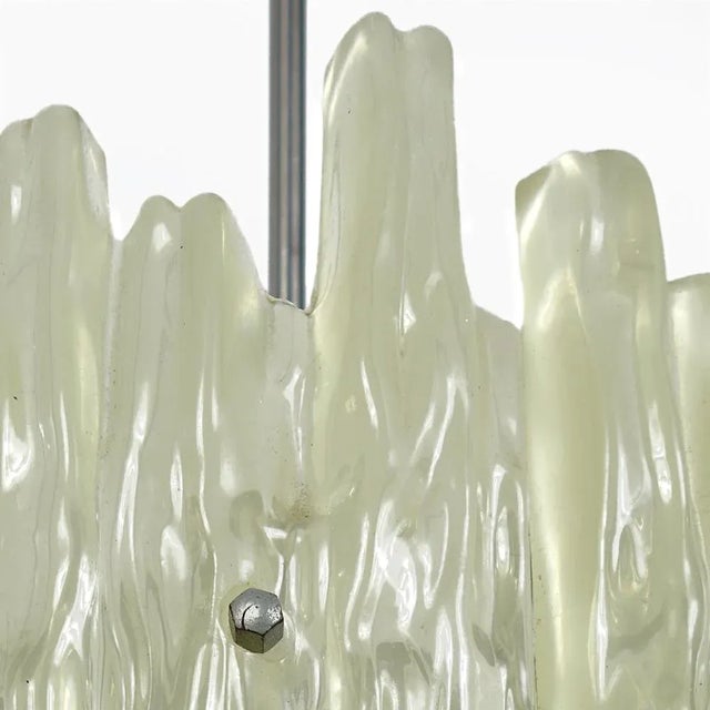 Mid-Century Modern Frosted Glass Acrylic Glass Chandelier by J.T. Kalmar For Sale - Image 5 of 9