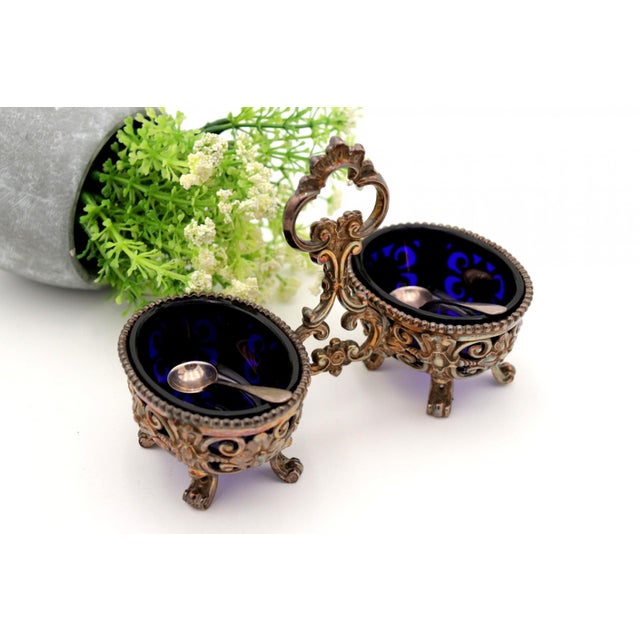 Pearlescent Silver Salt and Pepper Shakers with Cutouts, Set of 2 For Sale - Image 6 of 8