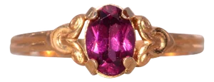 The Moncton: Amethyst Ring in Yellow Gold with Patterned Edge