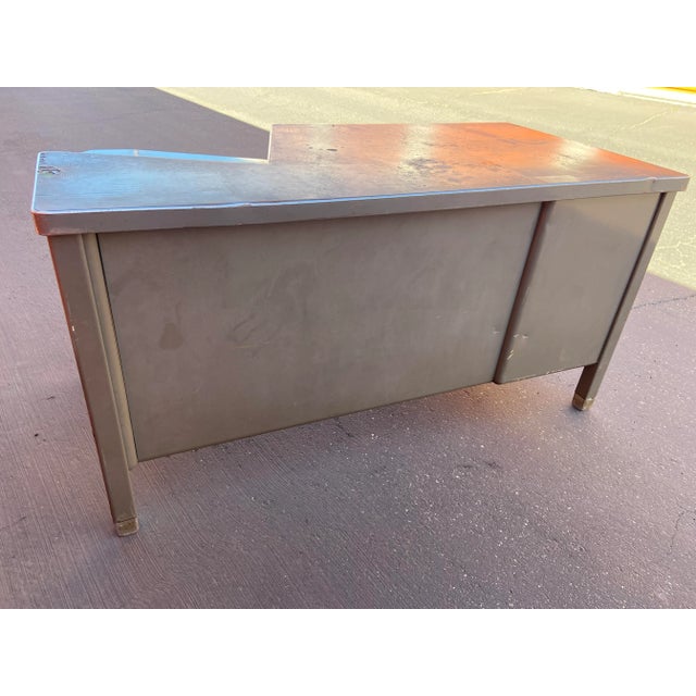 Vintage Art Metal Tanker Desk For Sale - Image 9 of 13
