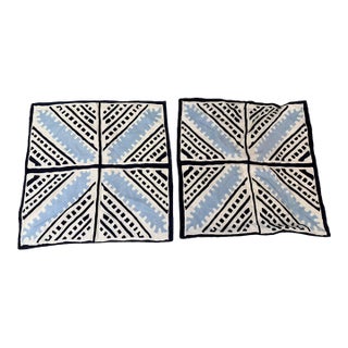 Serena & Lily Sienna Large Tile Throw Pillow Cases, Pair For Sale