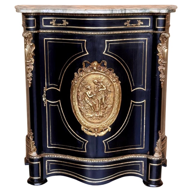 French 19th Century Napoleon III Period Cabinet with metal inlays For Sale - Image 15 of 18
