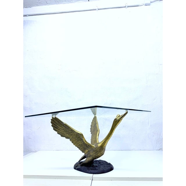 Hollywood Regency Swan Brass Coffee Table Base, 1960s For Sale - Image 4 of 18