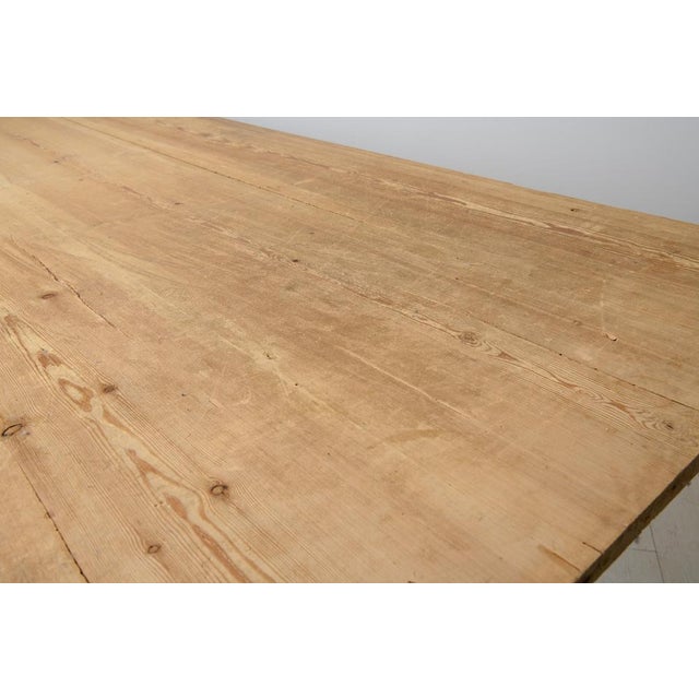 Large Antique Swedish Dining Trestle Table in Pine For Sale - Image 10 of 17