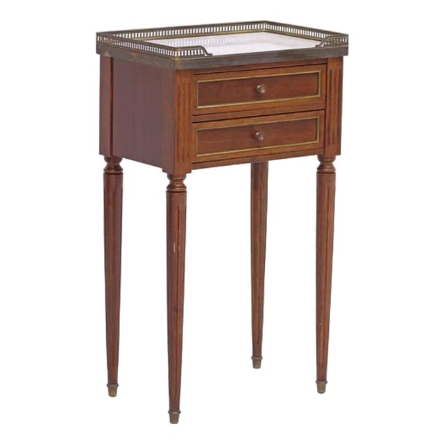 Mid 20th Century French Louis XVI Style Mahogany Nightstand/Side Table For Sale