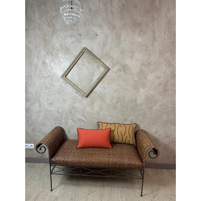 2000 - 2009 Vintage Rattan Bench, 2000s For Sale - Image 5 of 10