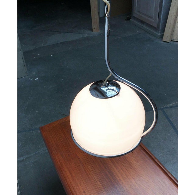 Mid-Century Space Age Italian Glass Ball Pendant, 1960s For Sale - Image 11 of 18