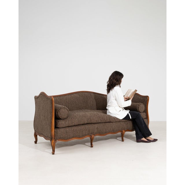 Early 20th Century France Louis XV Brown Wood Sofa For Sale In Greensboro - Image 6 of 10