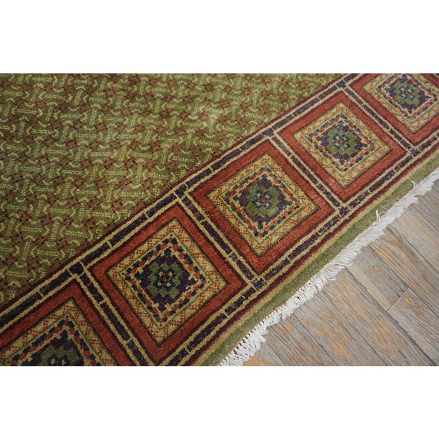 Splendid Green-Olive Background With Elegant Greek Key Pattern Contemporary Chinese Rug For Sale - Image 11 of 12
