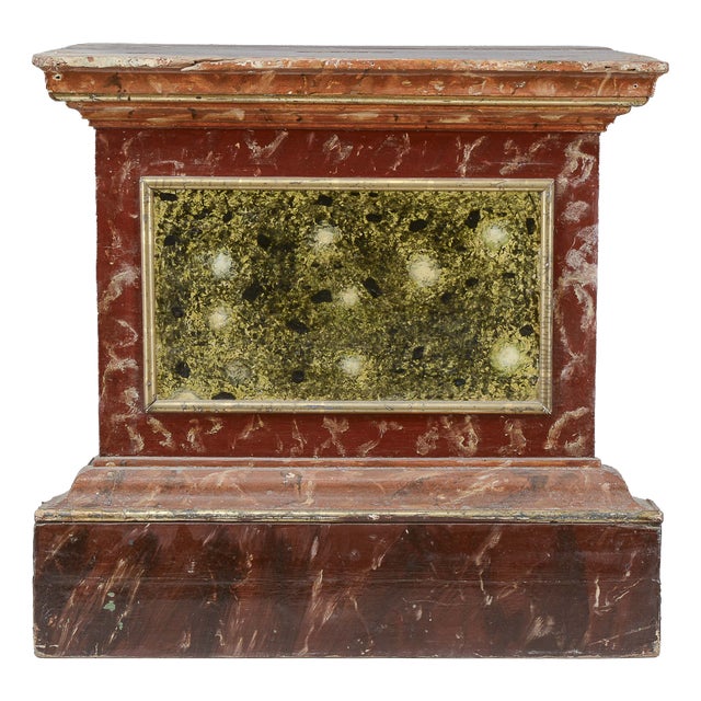 Lacquered Stool with Red and Green Base, 18th Century For Sale