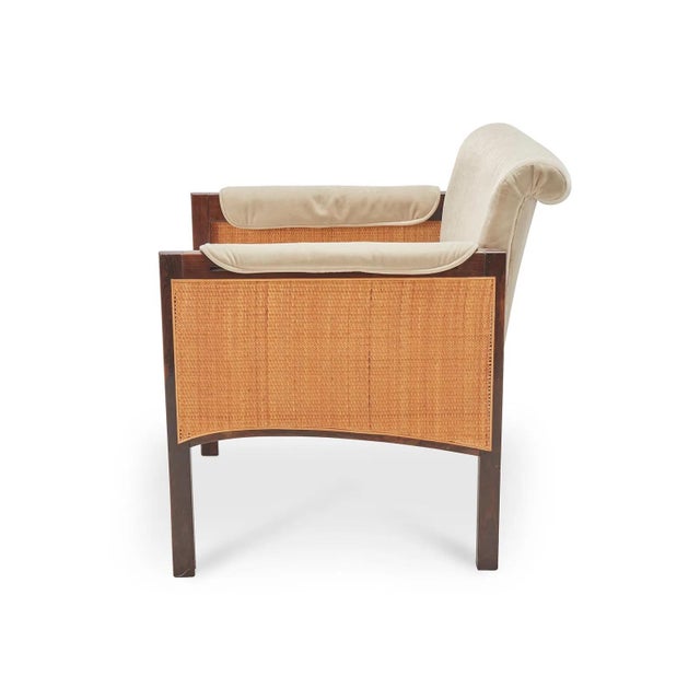 Dunbar Furniture 1960s Elegant Caned Lounge Chair in the Style of Dunbar For Sale - Image 4 of 8