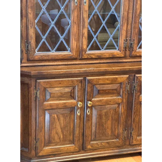 Century Furniture English Tudor Style Oak Wood Cabinet, Vintage For Sale In San Francisco - Image 6 of 12