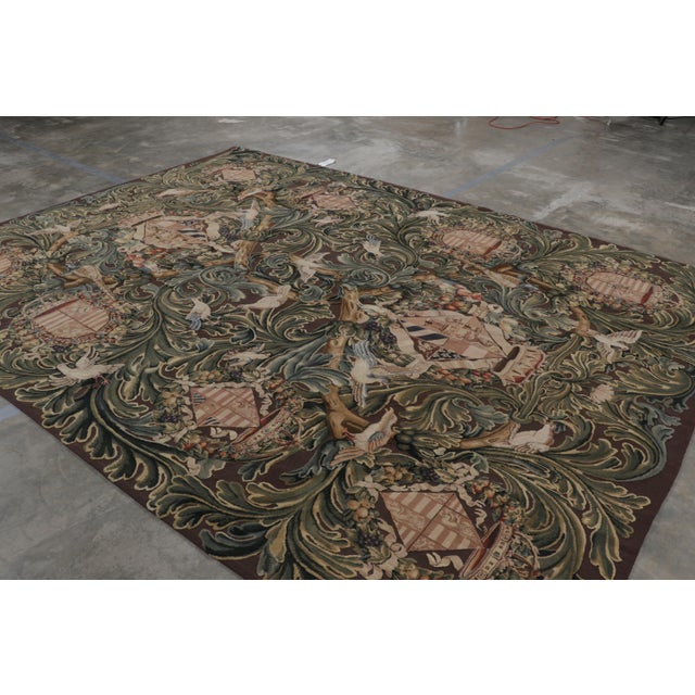 Rug & Kilim Rug & Kilim’s Armorial Tudor Style Rug in Black, With Beige, Blue and Gold Tones For Sale - Image 4 of 9