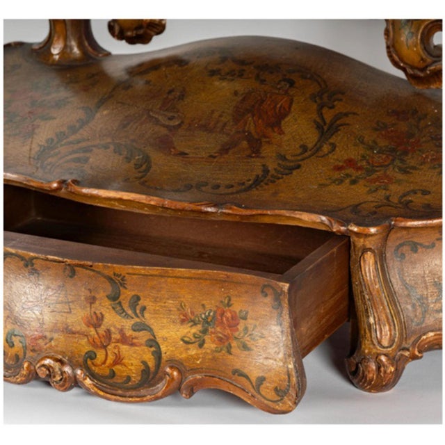 Venetian Carved and Painted Vanity Mirror For Sale - Image 14 of 16