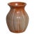 Hand-Thrown Studio Pottery Bud Vase With Warm Terracotta Glaze and Vertical Slip Trailing For Sale