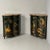 Pair of Maison Jansen Louis XV Style green and gilt Japanned Encoignures Finely Japanned raised figure corner cabinets...
