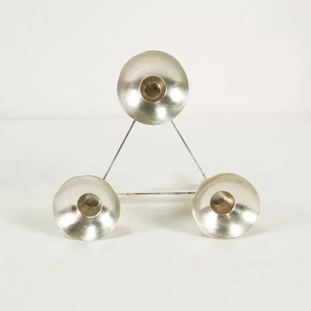 Metal Modernist Plated Candlestick from WMF, Germany, 1960s For Sale - Image 7 of 11