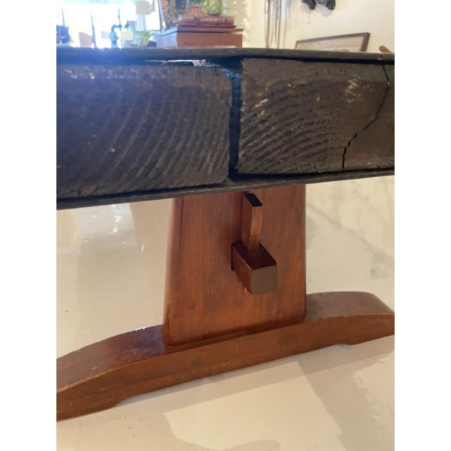 This extraordinary antique ship's hatch cover has been transformed into a one-of-a-kind coffee table that tells the story...