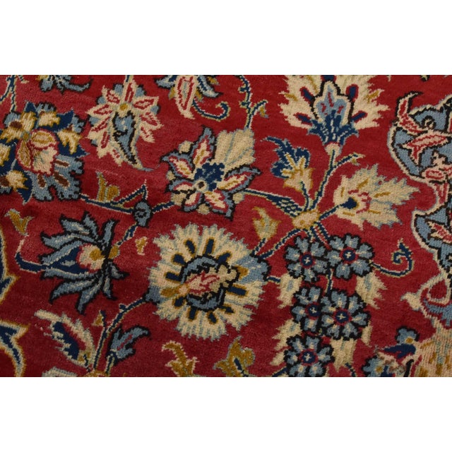 1980s Najafabad Rug 7’8” X 10’11” Red Wool Vintage Traditional Hand-Knotted Carpet For Sale - Image 5 of 15