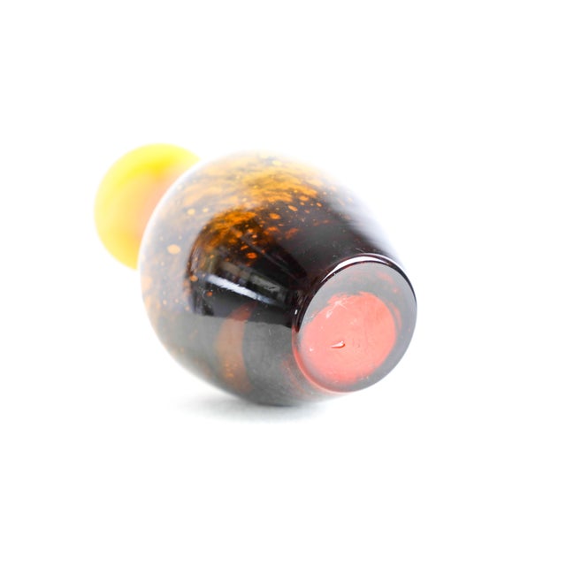 Black Vintage Orange and Black Glass Vase by Carlo Moretti for Opaline Empoli, 1970s For Sale - Image 8 of 12