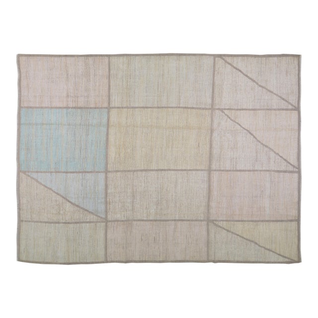 Moroccan Hand Knotted Rug With Organic Wool and Soft Texture,9'X12' For Sale