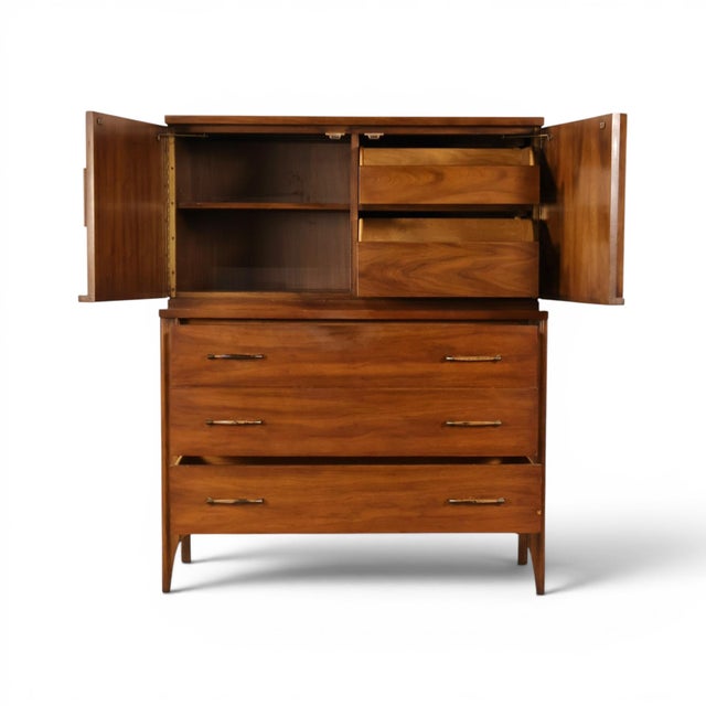 Kent Coffey Kent Coffey Perspecta Vintage Mid Century Modern Gentlemen's Highboy Dresser C. 1960s For Sale - Image 4 of 16
