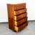 1940s Mid Century Modern Highboy Dresser 5 Drawer Walnut Vintage MCM Metal Burl Wood For Sale - Image 5 of 12