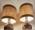 1970s Vintage Table Lamps with Brown Ceramic Bases and Fabric Shades, 1970s, Set of 2 For Sale - Image 5 of 11