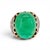 Traditional Antique Ottoman Gold Ring — 12ct Natural Emerald & Diamonds | 19th Century, Size 6 For Sale - Image 3 of 8