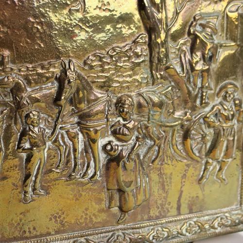 Gold Antique Metal Trunk for Timber, United Kingdom, 20th Century For Sale - Image 8 of 16