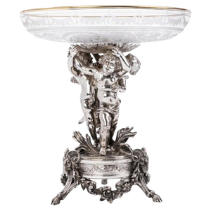 Centerpiece in Sterling Silver and Crystal Cut Engraved from Cardeilhac