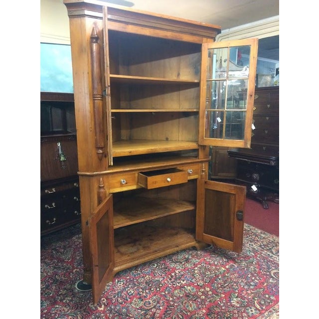 Antique Pine Corner Cabinet, Rustic Corner Cabinet For Sale - Image 9 of 14
