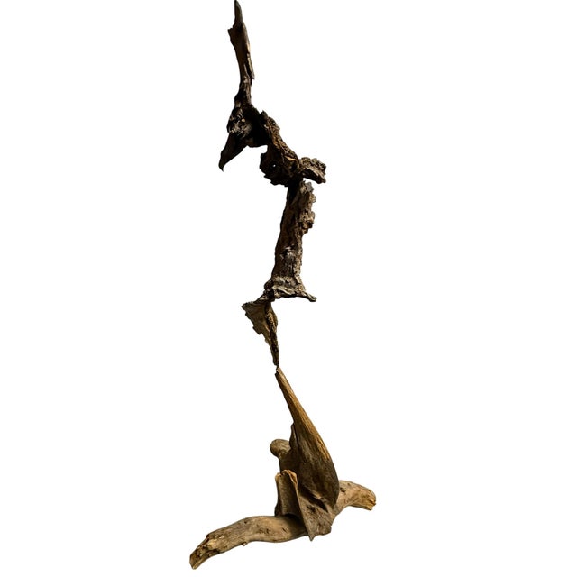 Late 20th Century Signed Lubomir Tomaszewski Monumental Wood and Copper Bird Sculpture, 45 Inches For Sale - Image 4 of 15