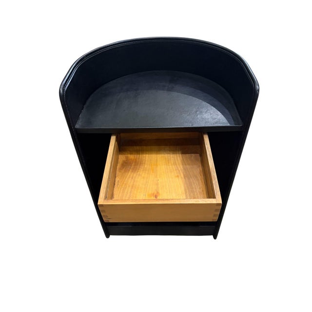 Postmodern Zanotta Leather Side/End/Nightstand Table, Italy 1980 For Sale - Image 3 of 6