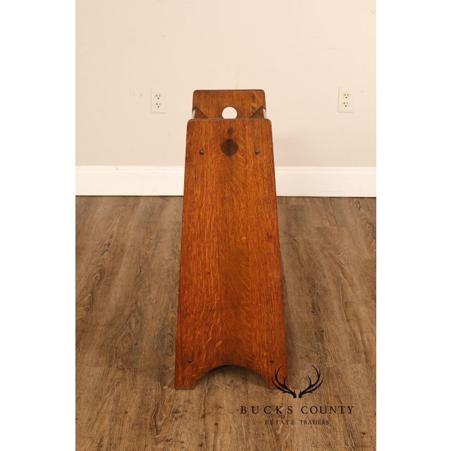 Antique Arts And Crafts Book Trough Magazine Stand For Sale - Image 9 of 18
