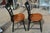 Pair of Mid 20th Century Hitchcock Black W/ Brown Seat Gold Stenciled Fruits Harvest Dining Chairs For Sale - Image 9 of 15