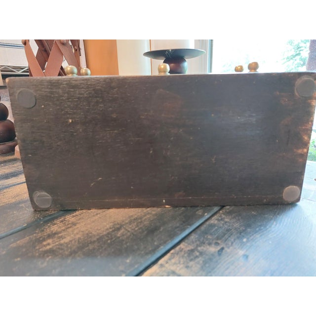 Vintage Elegant Indian 6-Drawer Stamped Metal & Wood Jewelry Trinket Chest For Sale - Image 13 of 13