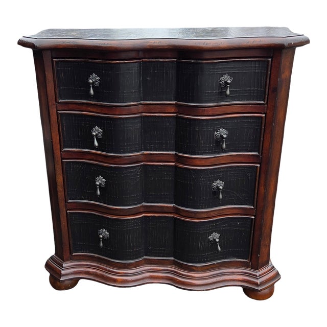 1990s Ethan Allen Lucca Serpentine Chest of Drawers Dresser Nightstand Console For Sale
